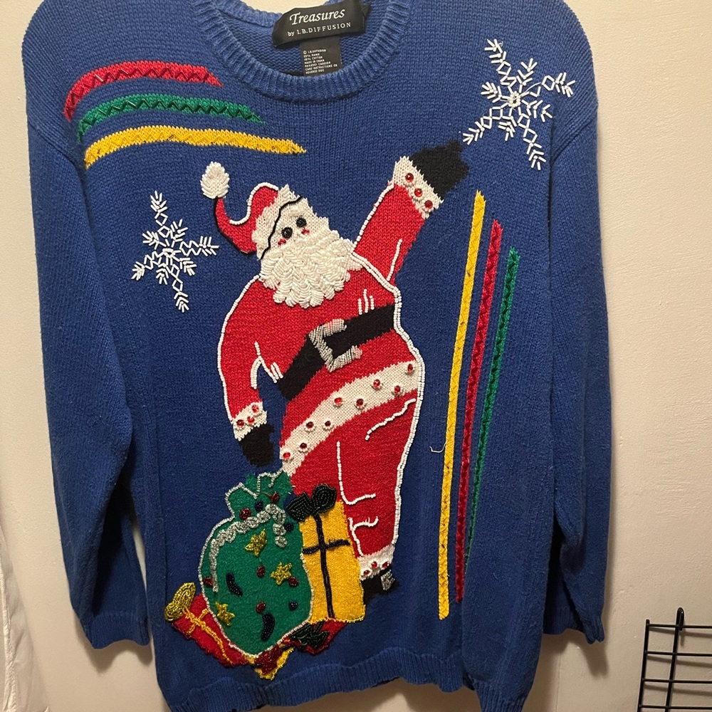 Blue Santa Sweater